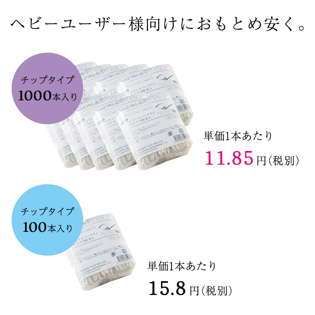 【ヘビーユーザー向け】マイクロファイバーブラシ・クリア(チップタイプ1000本入り)3