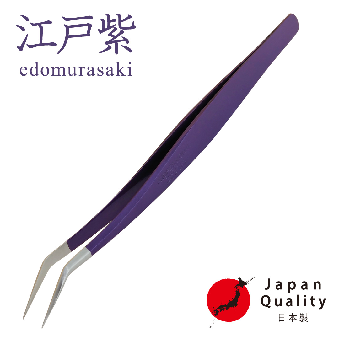 ■江戸紫■カラーコーティング日本製ステンレスツイーザー(スクールセーフティ)1