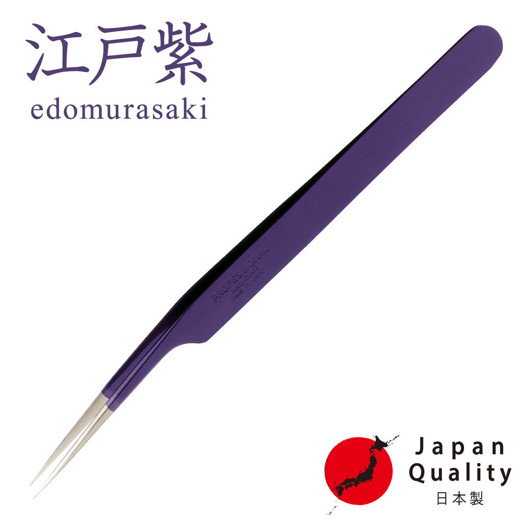 ■江戸紫■カラーコーティング日本製ステンレスツイーザー(スペシャリストNo.3)1