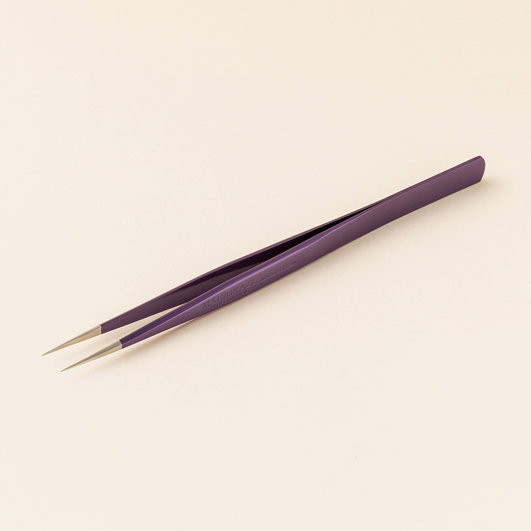 【江戸紫】ツイーザー(type-n.slim) / 日本製カラーコーティング〈全長13.8cm〉