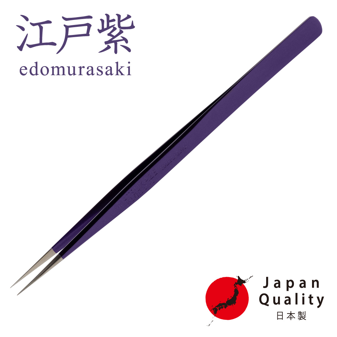 【江戸紫】ツイーザー(type-n.slim) / 日本製カラーコーティング〈全長13.8cm〉1
