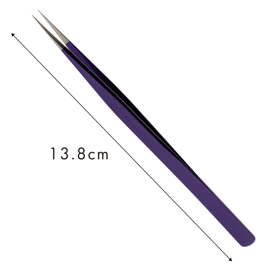 【江戸紫】ツイーザー(type-n.slim) / 日本製カラーコーティング〈全長13.8cm〉2