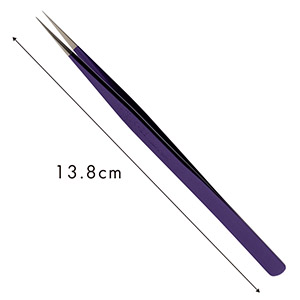【江戸紫】ツイーザー(type-n.slim) / 日本製カラーコーティング〈全長13.8cm〉2