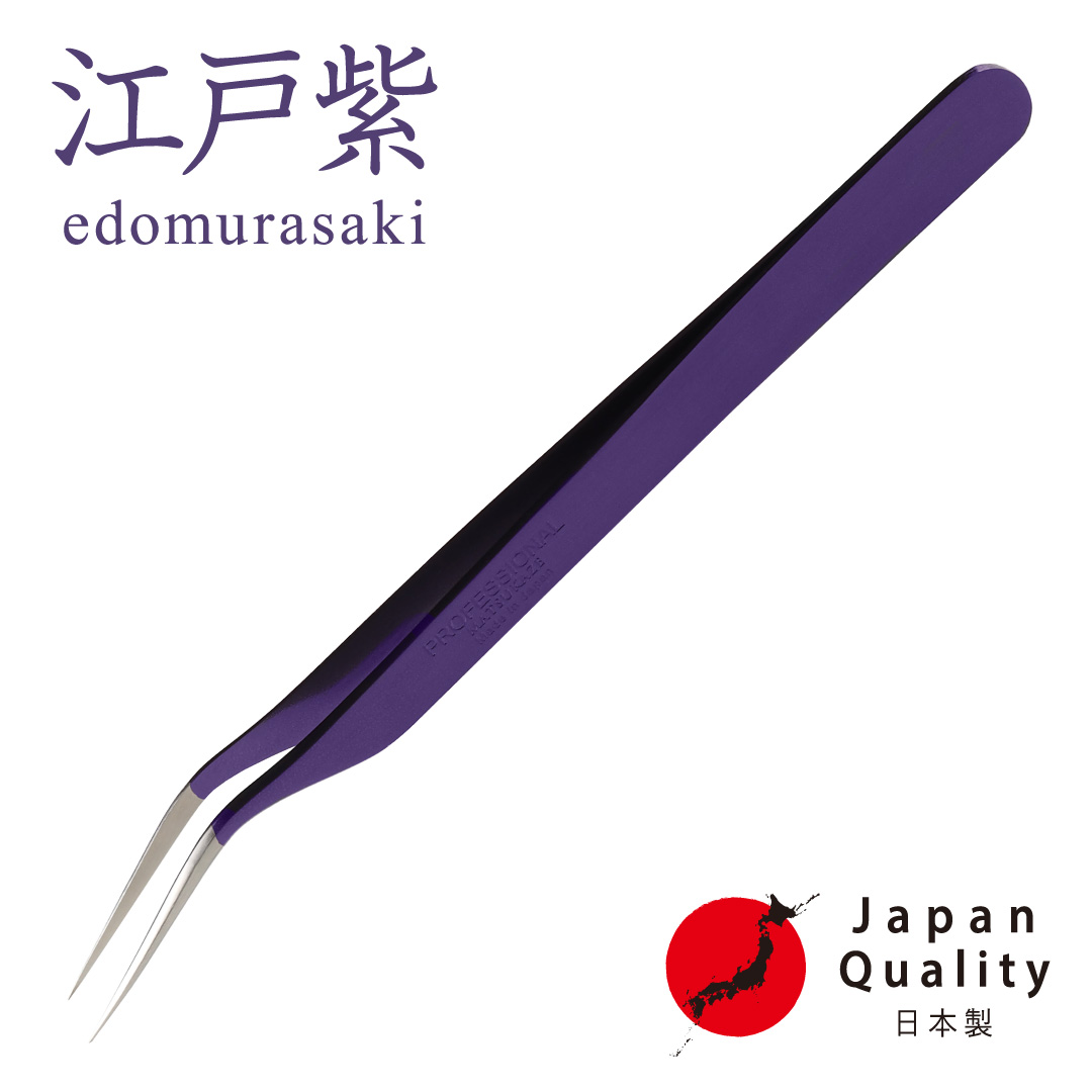 ■江戸紫■カラーコーティング日本製ステンレスツイーザー(type-S)1