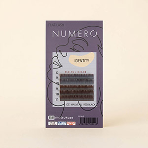 NUMEROフラットラッシュスーパーマット/アイスモーヴ&レッドブラック2色MIX
