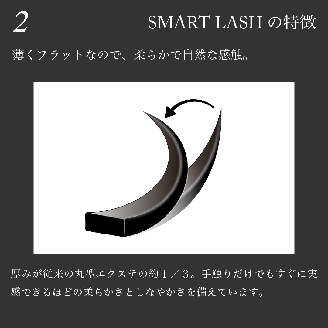 NUMEROフラットラッシュ マットカラー/グレー Cカール 太さ0.15mm 9mm7