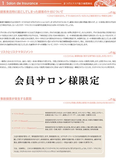リスクとリスクマネジメント Salon de Insurance まつげエクステ総合補償制度