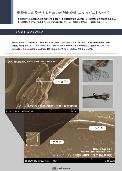 消費者にお見せするための差別化資料「ニキビダニ」Ver1.0